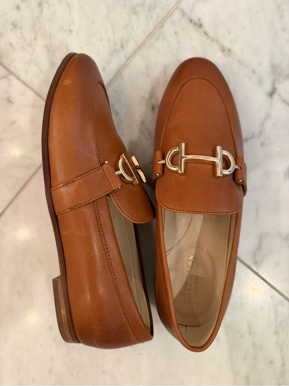 Cole Haan Tan Leather Bit Loafers - Picture 2 of 3